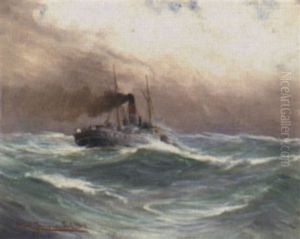 Dampfschlepper Auf Sturmischer See