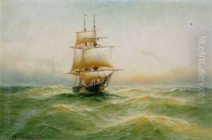 Segelschiff Auf Hoher See by Alfred Serenius Jensen