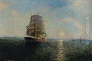 Segelschiff Bei Dammerung Segelschiff Bei Dammerung