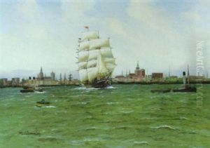 Auslaufendes Segelschiff Vor Stralsund Auslaufendes Segelschiff Vor Stralsund