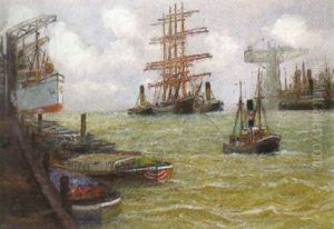 Hamburger Hafen by Alfred Serenius Jensen