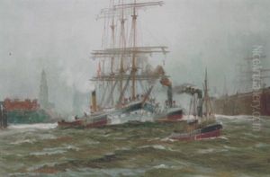 Parti Fra Hamborg Havn by Alfred Serenius Jensen
