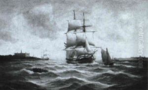 Sejl- Og Motorskibe Udfor Kronborg by Alfred Serenius Jensen