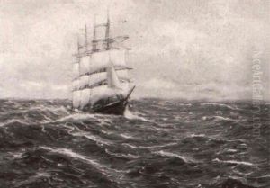 Viermaster Auf Hoher See by Alfred Serenius Jensen