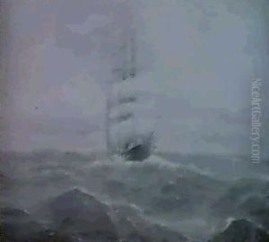 Segelschiff Auf Hoher See by Alfred Serenius Jensen