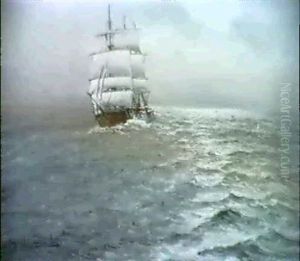 Segelschiff Auf Hoher See by Alfred Serenius Jensen