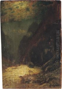 A River Running Through A Gorge Under The Moon
