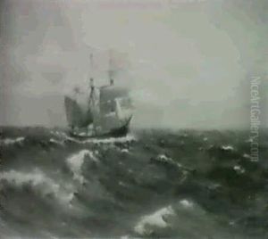 Segelschiff Auf Hoher See by Alfred Serenius Jensen