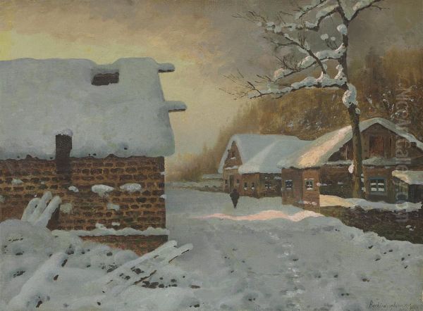 A Village In Winter - view 1
