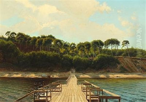 A Jetty With A Forrest In The Background - view 1