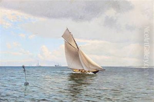 Seascape With Yacht At Sea - view 1