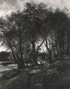 Lummig Parkskog Med Kor by Carl Milton Jensen