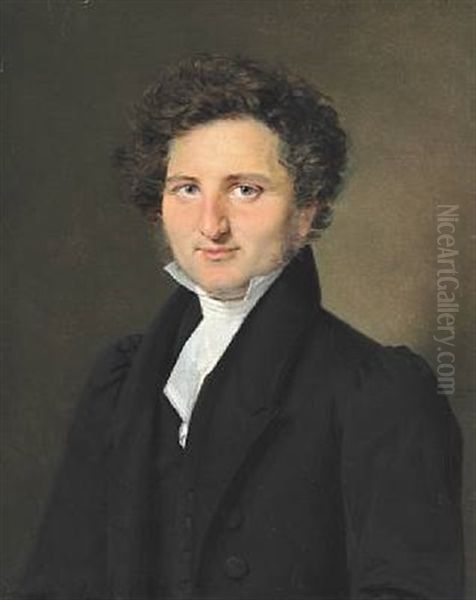 A Pair Of Portraits. The Flower Painter I. L. Jensen (1800-1850) And His Wife Signe Marie Vilhelmine, Nee Visby (1804-1884) (pair) - view 1