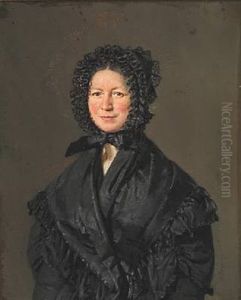 Portrait Of Mrs Henneberg In A Black Coat, Black Shawl And Bonnet