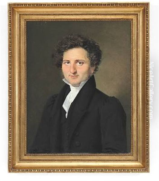 A Pair Of Portraits. The Flower Painter I. L. Jensen (1800-1850) And His Wife Signe Marie Vilhelmine, Nee Visby (1804-1884) (pair) - view 1