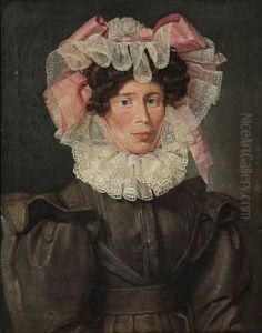Portrait Of Anne Cathrine Mariager, Nee Schultz, With A Big White Tulle Bonnet On Her Head, A Collar Around Her Neck And A Greyish Brown Dress Portrait Of Anne Cathrine Mariager, Nee Schultz, With A Big White Tulle Bonnet On Her Head, A Collar Around Her Neck And A Greyish Brown Dress