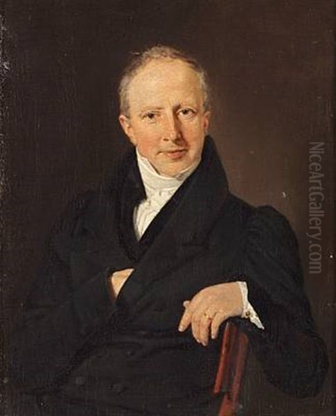 Portrait Of Andreas Peter Thomsen, Presiding Judge In The High Court Of Justice (+ His Wife Anna Sabine Thomsen, Nee Gude;diptych) - view 1