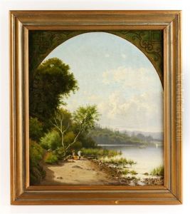 Landscape With Lake by Edvard Michael Jensen