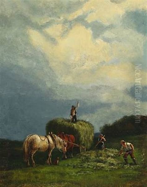 Harvest Scene With Storm Clouds Brewing - view 1