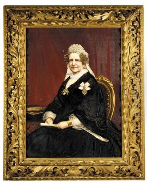 Portrait Of A Lady, Friederike, Queen Of Hanover(?) - Portrat Einer Dame, Friederike Konigin Von Hannover(?) - view 1
