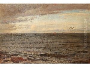 A Seascape With Boats In The Distance A Seascape With Boats In The Distance
