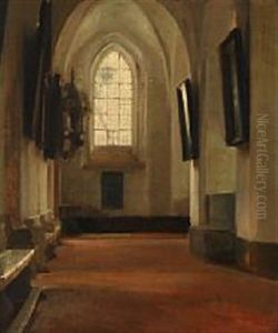 Church Interior From Mariekirken (st.  Mary's Church), Elsinore by Karl Jensen