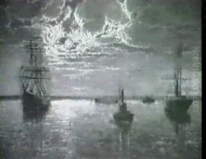 Several Ships In Port by Thomas M. Jensen
