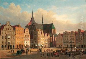 Der Alte Marktplatz Von Rostock
