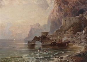 Capri, Marina Con Pescatori by Gaetano Jerace