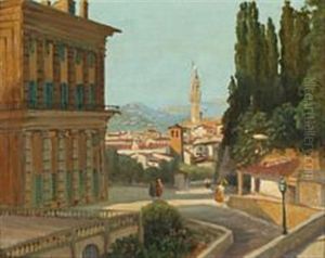 View From Palazzo Pitti In Florence With Palazzo Vecchio In The Background