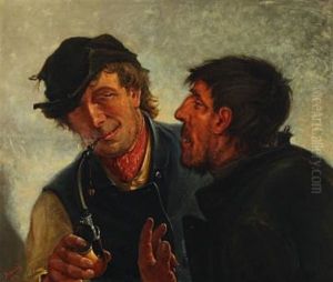 Two Southeuropean Men In Conversation by Harald Jerichau