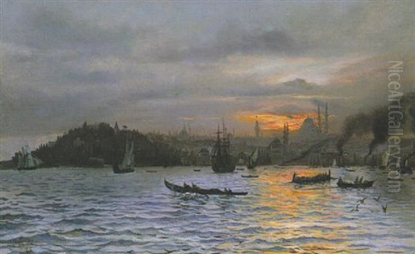 View Of Constantinople At Sunset - view 1