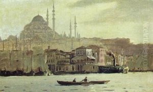 Udsigt Mod Istanbul Med Hagia Sophia Moskeen I Baggrunden by Harald Jerichau