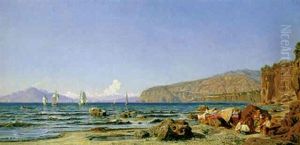 Parti Fra Capri Med Vesuv I Baggrunden by Harald Jerichau