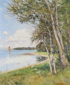 Coastal View From Bramsnaes Cove On Zealand by Holger Hvitfeldt Jerichau