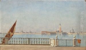 View From Venice With Canale Grande And Piazza San Marco by Holger Hvitfeldt Jerichau