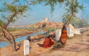 From Agra With A View Of Taj Mahal by Holger Hvitfeldt Jerichau