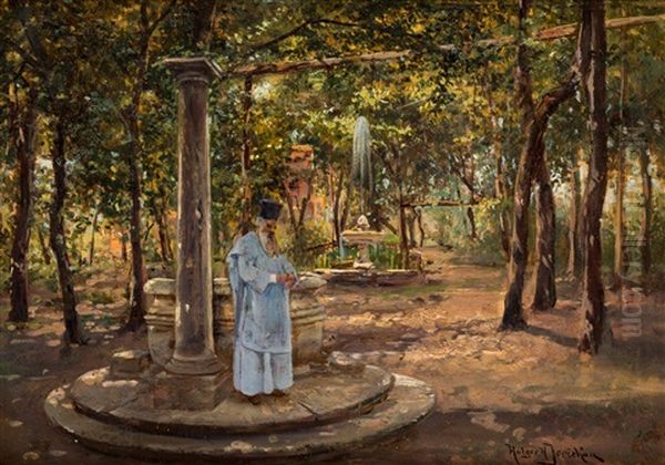 Russian Orthodox Priest In The Livadia Park, Crimea - view 1