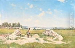 Landscape With A Shepherd Outside Naples by Holger Hvitfeldt Jerichau