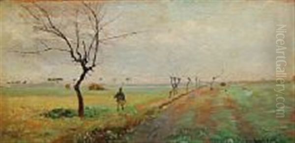 An Open Landscape With A Huntsman - view 1