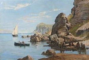 View From An Italian Rocky Coast by Holger Hvitfeldt Jerichau