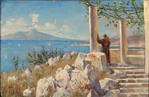 View From Capri With A View Towards Vesuvius