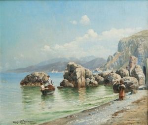 On The Beach Of Capri by Holger Hvitfeldt Jerichau
