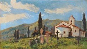 Southern European Summer Landscape by Holger Hvitfeldt Jerichau