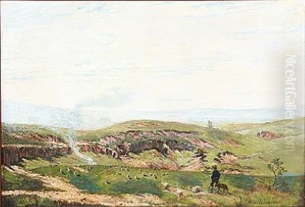 A Shepherd With Sheep On The Roman Campagna - view 1