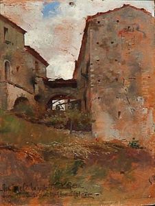 Street Scene From Italy by Holger Hvitfeldt Jerichau