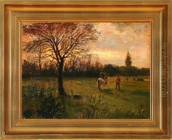 Summer Evening With A Rider And A Hunter - view 1