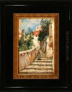 Italian Woman On A Staircase
