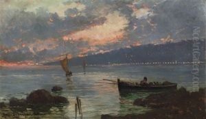 Sailing Boats At Twilight In Jalta, Ukraine