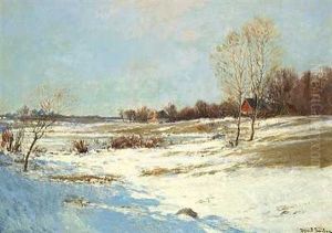 Sol Over Dansk Vinterlandskab by Holger Hvitfeldt Jerichau
